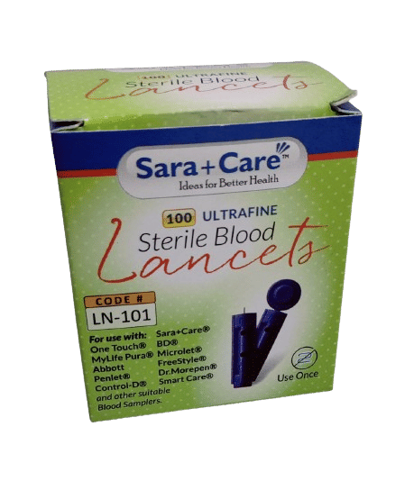 6 x Sara Care Ultrafine Sterile Blood Lancet - Pack of 100 Pieces (LN-101)