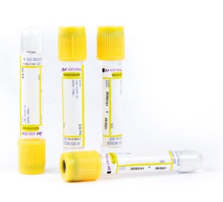 5 x Krivida Gel & Clot Activator Vacuum Blood Collection Tube - 3.5ml Pack of 100 Pieces (KV-3.5GC-V)