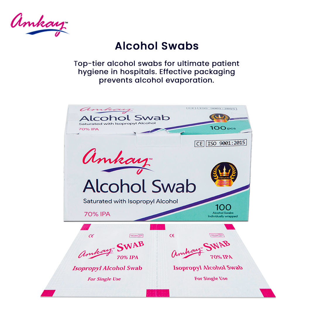 5 x Amkay Alcohol Swab - Pack of 100