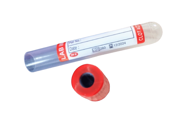 5 x Lab India Clot Activator Non Vaccum Blood Collection Tube - 2ml Pack of 100 Tubes