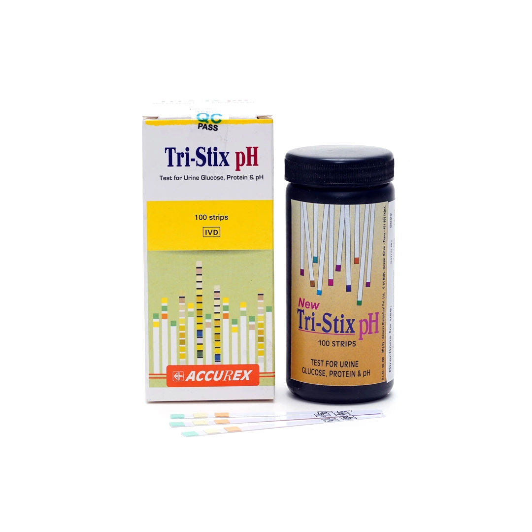 3 x Accurex Urine Reagent Tri Stix pH Urine Strip - 100 Strips