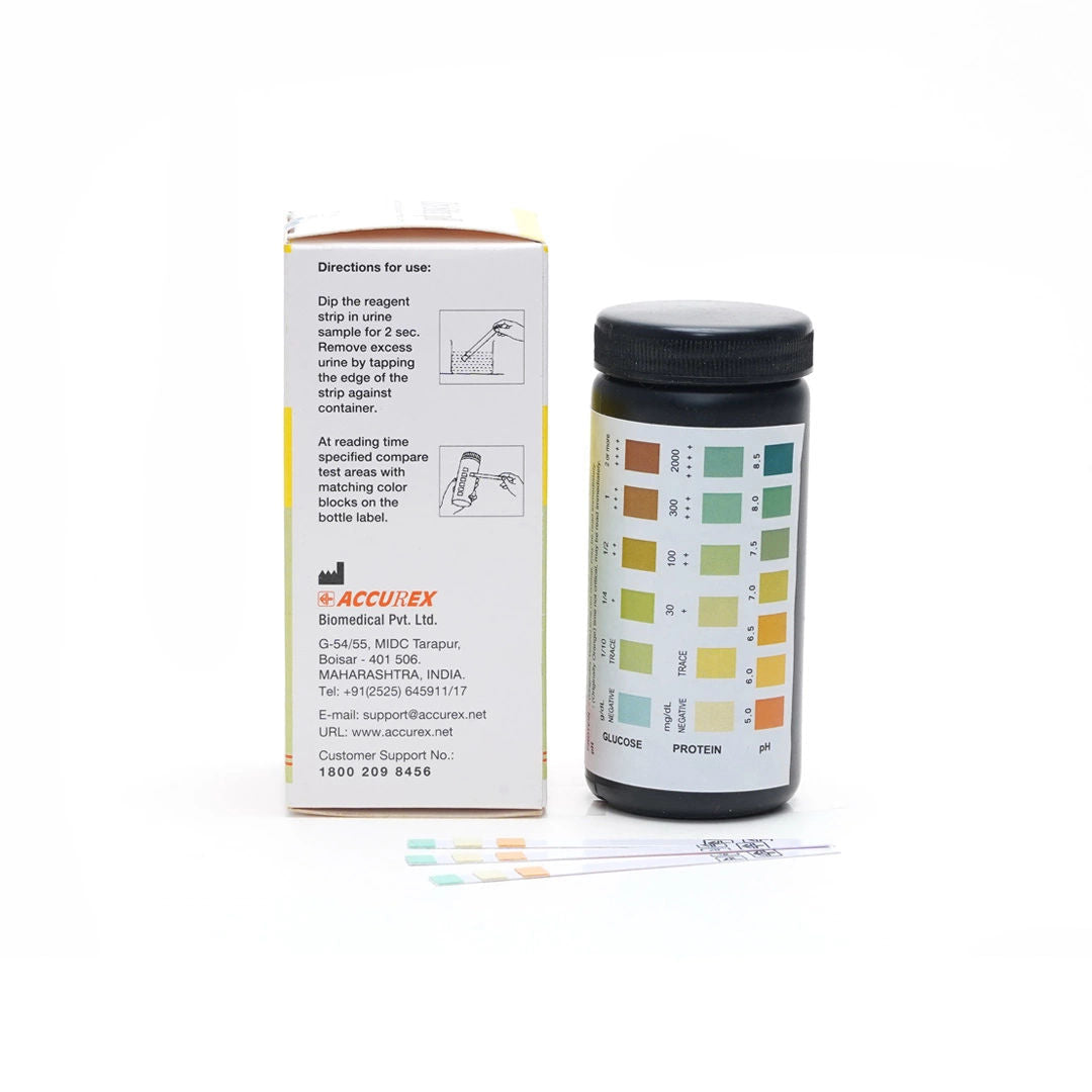 3 x Accurex Urine Reagent Tri Stix pH Urine Strip - 100 Strips