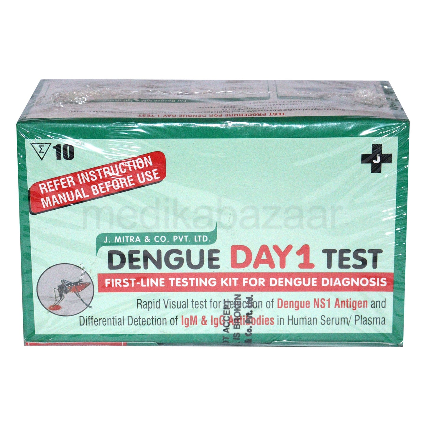 J.Mitra Day 1 Dengue Rapid Card - Pack of 10 Tests