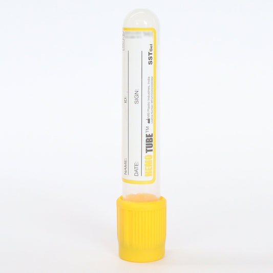Hemotube Gel + Clot Activator Non Vacuum Blood Collection Tube - 3ml Pack of 100 Pieces